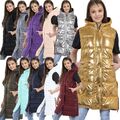 Kinder Mädchen Mode übergroße Weste lange Linie Stil Jacke langärmelloser Mantel