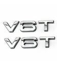 2x Silber glänzend V6T Logo Emblem Schriftzug für Audi  Heckklappe,Kotflügel