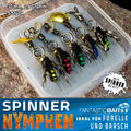 5x Nymphen Ultra light angeln auf Forelle Barsch Rapfen Köder Trout WASP Spinner