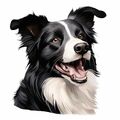 Designer Aufkleber / Sticker Fotosticker - Hund  Border Collie Porträt 13