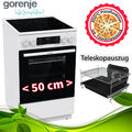 Gorenje Elektro Standherd Backofen Kochfeld 50cm 70 Liter Teleskopauszug Weiß