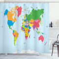 Karte Duschvorhang Bunte Politische Welt