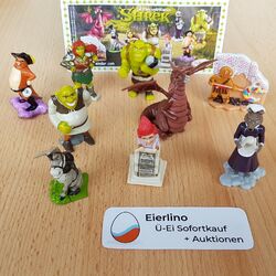 NEU: Komplettsatz + SHREK 4 FOREVER AFTER + alle BPZ Shrek Sammel Figuren Ü-Ei