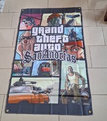 Grand Theft Auto San Andreas  Flag/Poster/Banner/Merchandise/Deko/Gaming/GTA/CJ