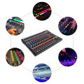 12 Kanal Audio Mixer mit USB Bluetooth Mischpult Soundkarte 48 V Phantomspeisung