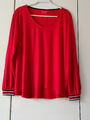 Damen Shirt, langarm, rot, mit V-Ausschnitt Gr. L, von Designers