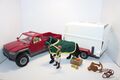 Schleich Horse Club Pick-Up mit Pferdeanhänger 42346 Pferd Fahrer Auto Anhänger