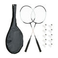 Badminton Set mit Tasche Federball-Set Familie 2 Badmintonschläger 10 Federbälle