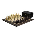 Isle of Lewis II Elfenbein & Braunharz Schachfiguren 3,5" mit Tiger Ebenholz Schach Bo