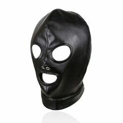 BDSM Bondage Kopfmaske PU Leather Cosplay Restraint Haube Kopfbedeckung Sklave