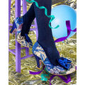 Irregular Choice Nick of Time blaue Blumenmuster hohe Absätze