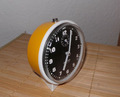 DUGENA Leise-Trio Wecker Funktionsfähig orange Vintage mechanische Uhr