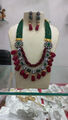 Bollywood Rot Grün Halskette Vergoldet Braut Indisches Schmuckset Neu