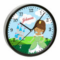 Kinder Wanduhr Kinderzimmer Kinderuhr mit Namen leise lautlos Prinzessin