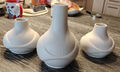 seltene Fundstücke, 3 Op Art Design - Vasen von Eschbach, Bisquit-Porzellan