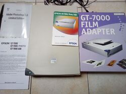EPSON GT-7000 PHOTO USB u. FILMADAPTER NEU,Handbuch + ausgedruckt Adobe Photosh.