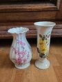 2x antike Porzellan Vasen Tettau Atelier, KM Royal Bavaria Blumen 18cm Vintage 