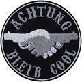 Aufnäher: ACHTUNG BLEIB COOL Patch/Bügelbild/DIY Aufbügler/Flicken/Applikation