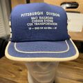 Vintage B&O Railroad Pittsburgh Division 3-streifenige Mütze Druckknopfleiste Ende einer Ära 87