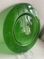1 X Dekorteller Platzteller Rund Glas Grün Massiv Modern Elegant  Teller 32cm
