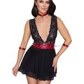 Sexy Damen Babydoll S-XL softe Fesseln + Transparent + Negligee Kleid "Asha"