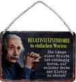 Blechschilder Lustiger Albert Einstein Zitat Spruch "Relativitätstheorie Worten 