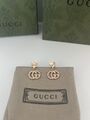 Goldene Gucci Ohrringe / Ohrstecker mit weißen Kristallen mit orig. Verpackung 