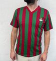 Fußball Trikot Kingston Town Youth Sosse T-Shirt rot/grün gestreift V-Neck L-XL