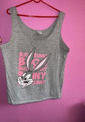 Bugs Bunny Shirt Sommer Top Xl Grau Rosa Hase ❤️