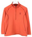 Haglofs Bungy Polartec Sweatshirt Damen Groß Pullover Halb Reißverschluss Orange