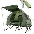 5 in 1 Campingzelt Feldbett für 2 Personen mit Luftmatratze & Vorzelt Kuppelzelt