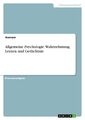Anonym | Allgemeine Psychologie. Wahrnehmung, Lernen und Gedächtnis | Buch