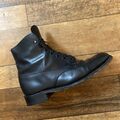 Vintage Blackthorn irische Schuhe schwarz Vollleder Schnürstiefel Größe 7 41 Herren