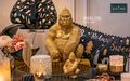 2ER SET Gorilla Avalon von KRONO gold  13cm & 33cm Statue Figur Affe