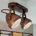 LED Vintage Decken Lampe Spot Strahler Wohn Zimmer Leuchte schwenkbar rost-braun
