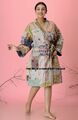 Stickerei Indisch Baumwolle Damen Kantha Kimono Jacke Kleid Bad Robe Boho Mantel