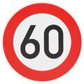 ORIGINAL Verkehrszeichen 274-60 60 km/h Verkehrschild Schild Geburtstagsschild
