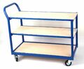 Transportwagen Professional 250 KG, Tischwagen 3 Böden, 100x50 cm, RAL 5017 blau