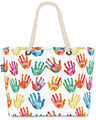 VOID Tasche Bunte Handabdrücke Fingerfarben Kunst Modern Bunt Sommer