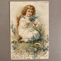 Alte Postkarte ANTIK 1905 Weißes Nachthemd Mädchen Frieda an Hermine Locken AK
