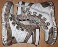 Mustang Stiefeletten Stiefel Schnürboots Gr. 38 Weiß Offwhite