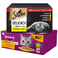 KATZENFUTTER 160x85g WHISKAS GEFLÜGELFEST + SHEBA-KÖSTLICHKEIT IN GELEE