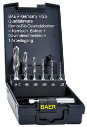 Kombi-Gewindebohrer BAER Set 1/4" Bit Gewindebohrer M3 - M10 Handbohrmaschinen