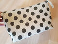 Kosmetiktasche Kulturtasche schwarz beige Punkte Polka Dots French Chic