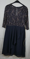 TRAUMHAFTES Elegantes Kleid Abendkleid Blau Gürtel mit Spitze Größe 44/46 TOP!