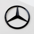 Mercedes Stern 90mm Schwarz Glanz Heck Hinten Black Shiny Selbstklebend Star NEU