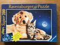 Ravensburger Puzzle Super 200 Hund und Katze Star Line Sammler Rarität 1997 TOP