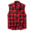 Brandit Checkshirt, Farbe rot/schwarz, ärmellos, neu und OVP