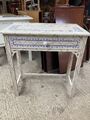 Vintage weiß & blau bemalt Konsole Flur Tisch mit Schublade