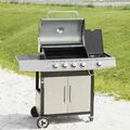 Royal Gourmet 4+1 Edelstahl Brenner Gasgrill Camping Grillwagen Outdoor Silber